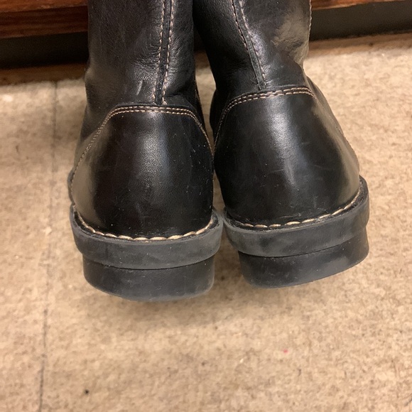 Clarks Bendables Nikki Tea Boot Womens 11 Narrow Black Leather Ruched Ankle Zip - Picture 5 of 7